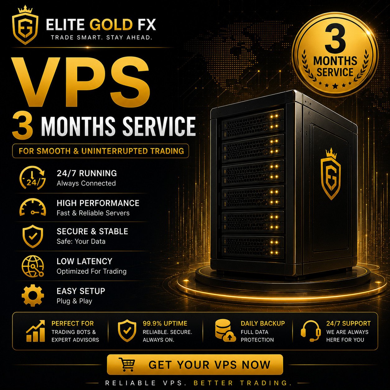 VPS 3 Months Subscription — ELITE GOLD FX